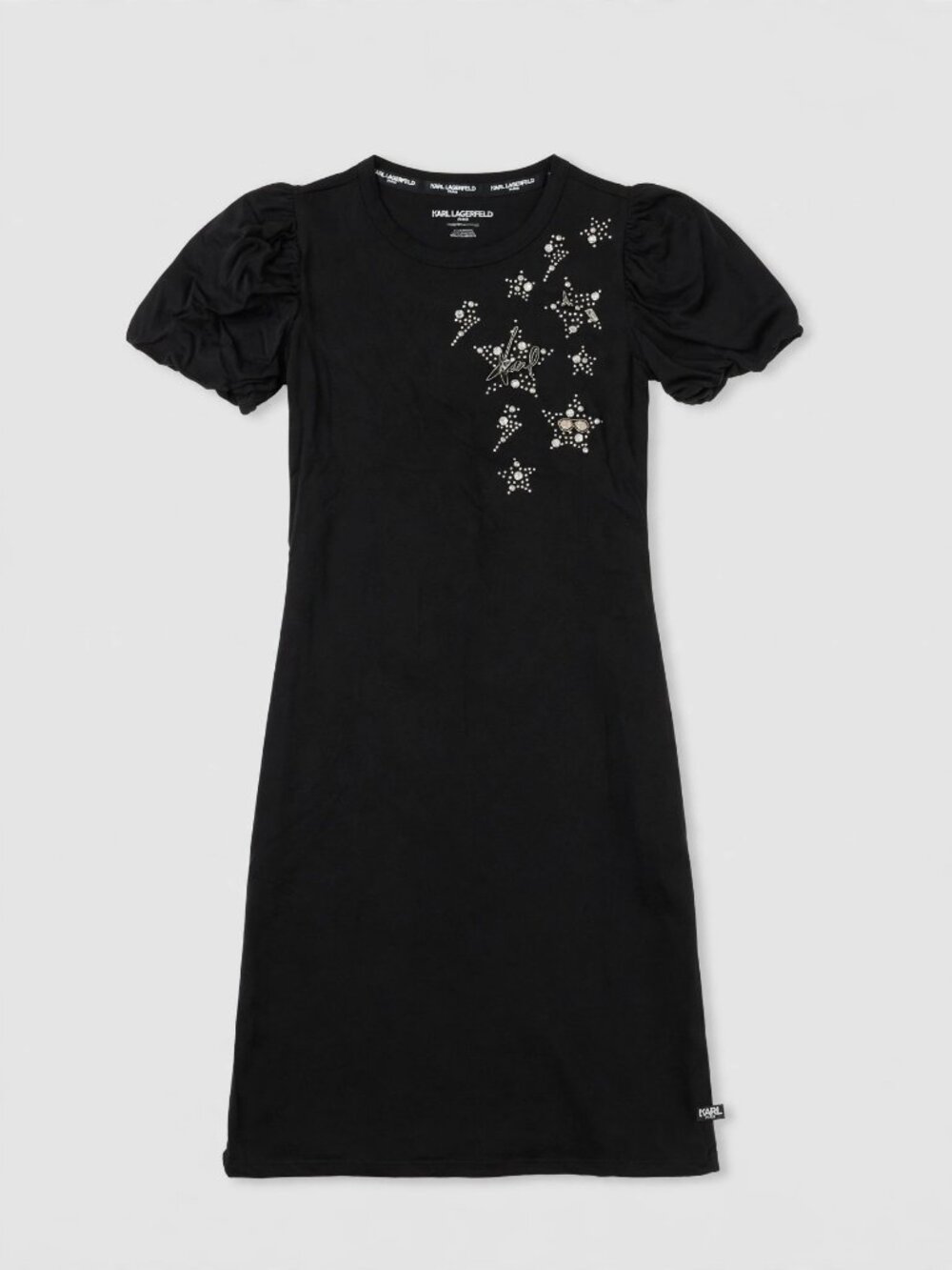 Karl Lagerfeld Paris Black Star T-Shirt Dress XXS New